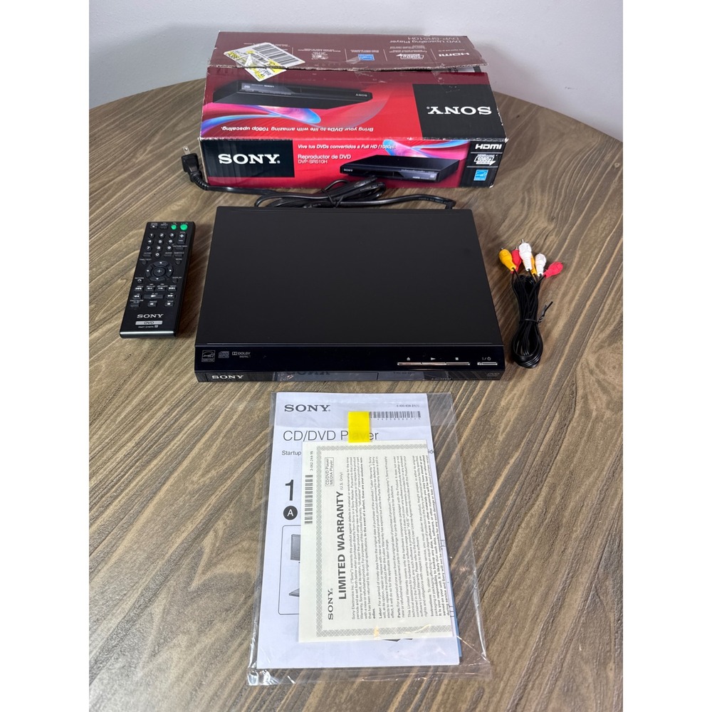 Sony DVD Player DVP-SR510H Black 1080p HDMI Upscaling with Remote Open Box Works